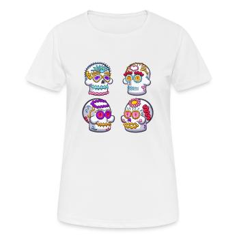 Crânes en sucre - T-shirt respirant Femme - blanc - Devant - AI Model Female 172 dark (172cm)