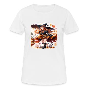 Zauberin Kürbis Spooky Spooky Gruselig Grausam - Frauen T-Shirt atmungsaktiv - Weiß - Vorne - AI Model Female 172 dark (172cm)