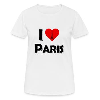 Das Paris T-Shirt - I Love Paris - Frauen T-Shirt atmungsaktiv - Weiß - Vorne - AI Model Female 172 dark (172cm)