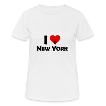 Das New York T-Shirt - I Love New York - Frauen T-Shirt atmungsaktiv - Weiß - Vorne - AI Model Female 172 dark (172cm)