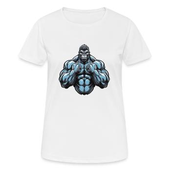 Gorilla Muscles Gymnase d’entraînement - T-shirt respirant Femme - blanc - Devant - AI Model Female 172 dark (172cm)