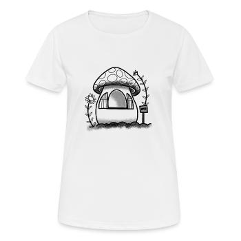 Dunkler Stil Tattoo Pilz Haus - Frauen T-Shirt atmungsaktiv - Weiß - Vorne - AI Model Female 172 dark (172cm)