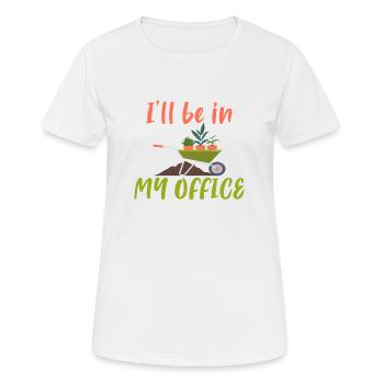 Je serai dans mon bureau - T-shirt respirant Femme - blanc - Devant - AI Model Female 172 dark (172cm)
