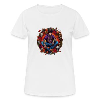 Ténèbres et Rappeur Une Autre Dimension - T-shirt respirant Femme - blanc - Devant - AI Model Female 172 dark (172cm)