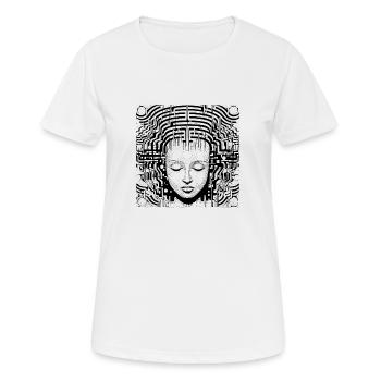 Structures cérébrales - Art surréaliste - T-shirt respirant Femme - blanc - Devant - AI Model Female 172 dark (172cm)
