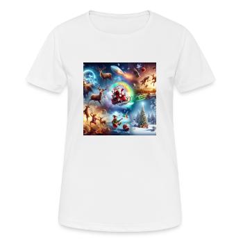 Noël minuit messe cadeaux arbre de Noël père Noël - T-shirt respirant Femme - blanc - Devant - AI Model Female 172 dark (172cm)