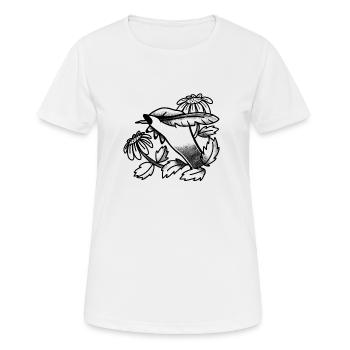 Hexen-Boho-Tattoo-Handschrift mit Löwenzahn - Frauen T-Shirt atmungsaktiv - Weiß - Vorne - AI Model Female 172 dark (172cm)