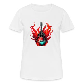 guitare, instrument de musique, guitariste, instrument à cordes pincées - T-shirt respirant Femme - blanc - Devant - AI Model Female 172 dark (172cm)