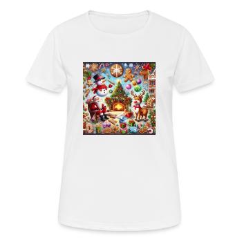 Weihnachtsmärchen-Collage - Frauen T-Shirt atmungsaktiv - Weiß - Vorne - AI Model Female 172 dark (172cm)
