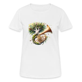 Trumpet Music Tree Orchestra Big Band - Women's Breathable T-Shirt - white - Front - AI Model Female 172 dark (172cm)