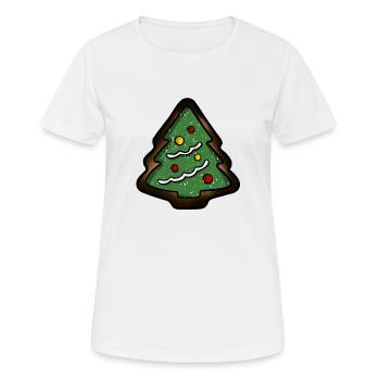 Biscuits de sapin de Noël brûlés - T-shirt respirant Femme - blanc - Devant - AI Model Female 172 dark (172cm)
