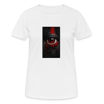 Blutiges Auge, Geisterhafte Angst, Grausame Dunkelheit - Frauen T-Shirt atmungsaktiv - Weiß - Vorne - AI Model Female 172 dark (172cm)