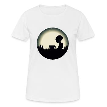 Alien Alien Café Silhouette Ciel Nocturne - T-shirt respirant Femme - blanc - Devant - AI Model Female 172 dark (172cm)