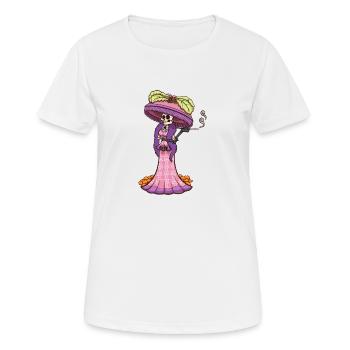 Catrina mexicaine - T-shirt respirant Femme - blanc - Devant - AI Model Female 172 dark (172cm)