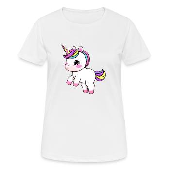 Einhorn Fabeltier Mädchen Einhörner Unicorn - Frauen T-Shirt atmungsaktiv - Weiß - Vorne - AI Model Female 172 dark (172cm)