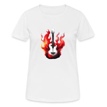 guitar, musical instrument, guitarist, plucked instrument - Women's Breathable T-Shirt - white - Front - AI Model Female 172 dark (172cm)
