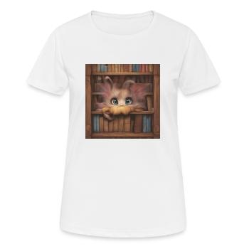 Fabelwesen im Buchregal - Frauen T-Shirt atmungsaktiv - Weiß - Vorne - AI Model Female 172 dark (172cm)