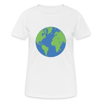 planet earth blue drawing 2410 Z - Women's Breathable T-Shirt - white - Front - AI Model Female 172 dark (172cm)