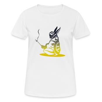 Native American Indigenous Indian Spirit Cowboy - Women's Breathable T-Shirt - white - Front - AI Model Female 172 dark (172cm)
