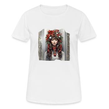 Père Noël réveillon de Noël messe de minuit arbres de Noël cadeaux - T-shirt respirant Femme - blanc - Devant - AI Model Female 172 dark (172cm)