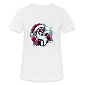 Smoking Santa - Women's Breathable T-Shirt - white - Front - AI Model Female 172 dark (172cm)