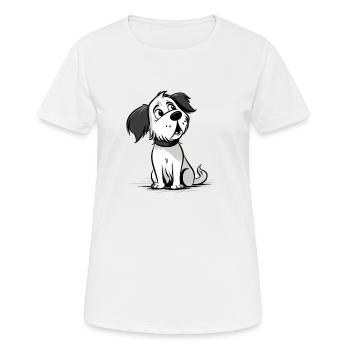 Little dog puppy in comic style - Women's Breathable T-Shirt - white - Front - AI Model Female 172 dark (172cm)