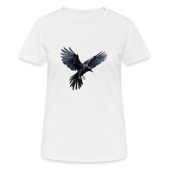 Black Crow - Flying Raven Large Motif - Women's Breathable T-Shirt - white - Front - AI Model Female 172 dark (172cm)