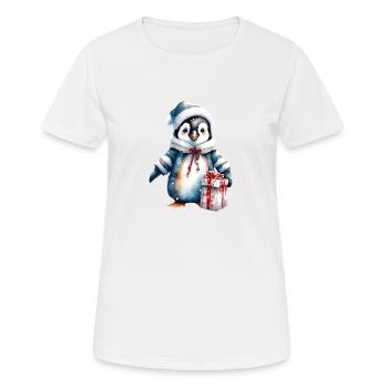 Christmas Penguin Christmas Hat Winter Design - Women's Breathable T-Shirt - white - Front - AI Model Female 172 dark (172cm)