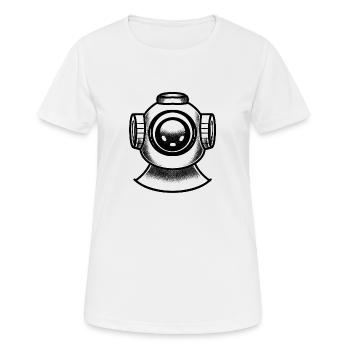 Tatouage d’un casque de plongeurs en haute mer - T-shirt respirant Femme - blanc - Devant - AI Model Female 172 dark (172cm)