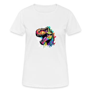 Dinosaurier / Tier / Urzeit / Reptil / Jungs - Frauen T-Shirt atmungsaktiv - Weiß - Vorne - AI Model Female 172 dark (172cm)