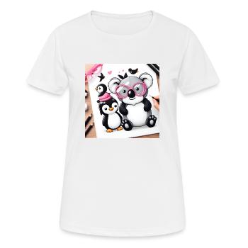 Koala et pingouin - T-shirt respirant Femme - blanc - Devant - AI Model Female 172 dark (172cm)