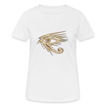 Œil d’Horus - T-shirt respirant Femme - blanc - Devant - AI Model Female 172 dark (172cm)