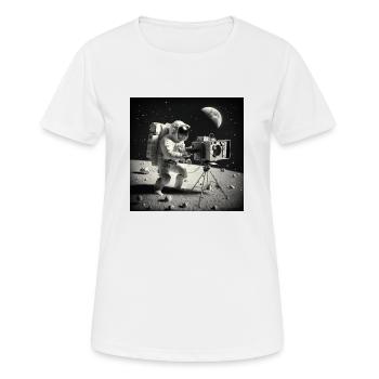 Astronauten-Film - Frauen T-Shirt atmungsaktiv - Weiß - Vorne - AI Model Female 172 dark (172cm)