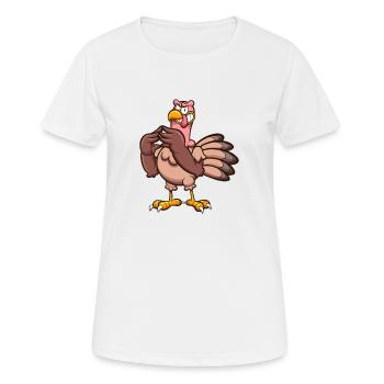 Méchant Dessin Animé Turquie - T-shirt respirant Femme - blanc - Devant - AI Model Female 172 dark (172cm)