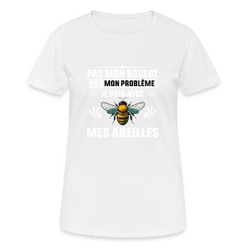 Abeille Humour Apiculture Apiculteur Cadeau Drôle - T-shirt respirant Femme - blanc - Devant - AI Model Female 172 dark (172cm)