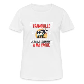Je Parle Seulement Avec Ma vache idée Cadeau - T-shirt respirant Femme - blanc - Devant - AI Model Female 172 dark (172cm)