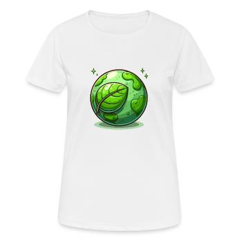 Grüne Erde für eine grüne Zukunft 🍃🌍 - Frauen T-Shirt atmungsaktiv - Weiß - Vorne - AI Model Female 172 dark (172cm)