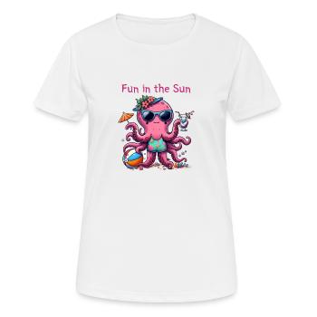 S’amuser au soleil - T-shirt respirant Femme - blanc - Devant - AI Model Female 172 dark (172cm)