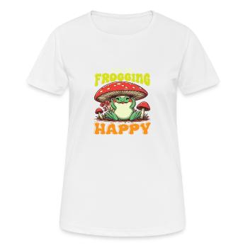 I´m so Frogging Happy - Frauen T-Shirt atmungsaktiv - Weiß - Vorne - AI Model Female 172 dark (172cm)