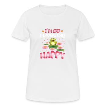 I´m so Frogging Happy - Frauen T-Shirt atmungsaktiv - Weiß - Vorne - AI Model Female 172 dark (172cm)