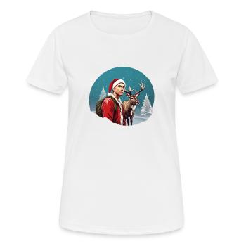 Le rappeur et le renne - T-shirt respirant Femme - blanc - Devant - AI Model Female 172 dark (172cm)