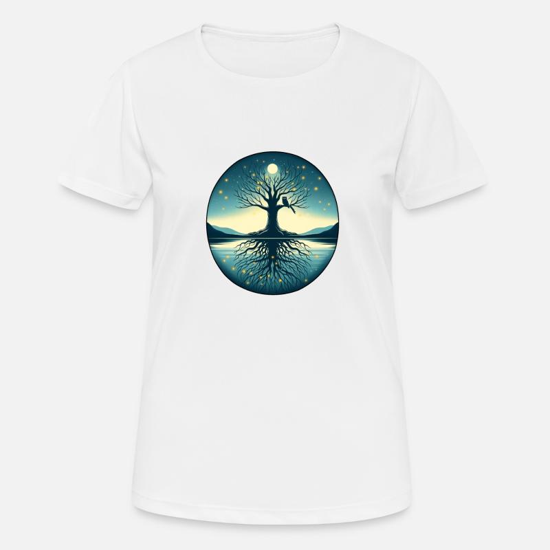 Tree in the Moonlight - Women's Breathable T-Shirt - white