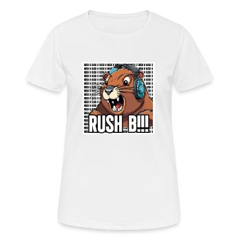 Gaming Bober RUSH B - Frauen T-Shirt atmungsaktiv - Weiß - Vorne - AI Model Female 172 dark (172cm)