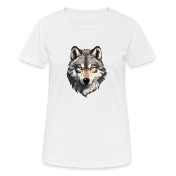 Wolf - Wolfskopf Motiv - Frauen T-Shirt atmungsaktiv - Weiß - Vorne - AI Model Female 172 dark (172cm)