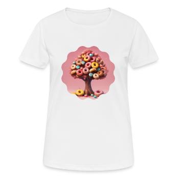Donut Baum - Frauen T-Shirt atmungsaktiv - Weiß - Vorne - AI Model Female 172 dark (172cm)