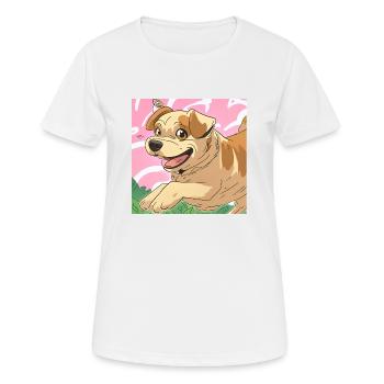 Cheerful Anime Dog - Women's Breathable T-Shirt - white - Front - AI Model Female 172 dark (172cm)