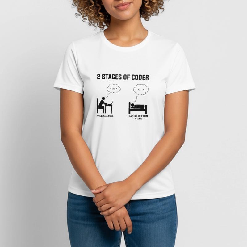 2 Stages Of Coder - Gift Idea Humor Code Coding Women's Breathable T-Shirt