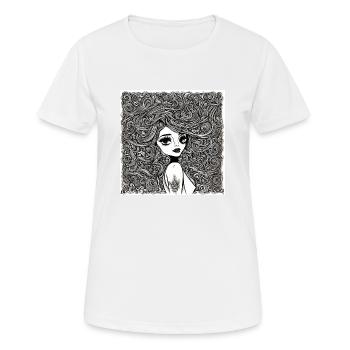 Coiffure #1 - T-shirt respirant Femme - blanc - Devant - AI Model Female 172 dark (172cm)