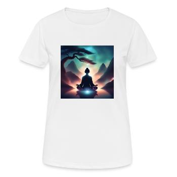 Zen wie ich - Frauen T-Shirt atmungsaktiv - Weiß - Vorne - AI Model Female 172 dark (172cm)