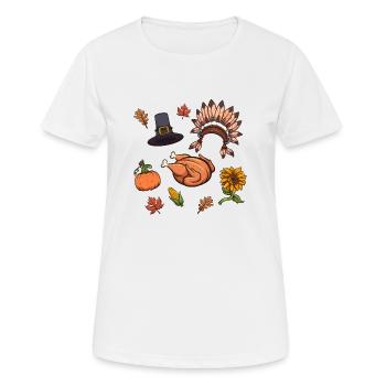 Éléments de Thanksgiving - T-shirt respirant Femme - blanc - Devant - AI Model Female 172 dark (172cm)